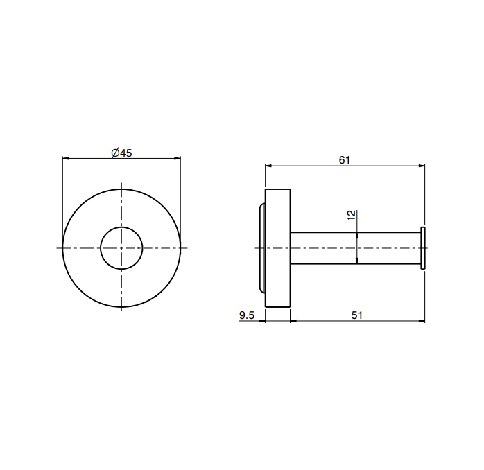 Крючок Fima Carlo Frattini Spillo Steel 45 мм нержавеющая сталь F60941INOX