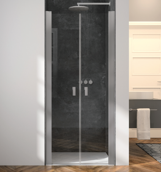 Душевая дверь HÜPPE Design Pure 900x2000 мм маятниковая черный матовый прозрачное стекло 21H81A900937000