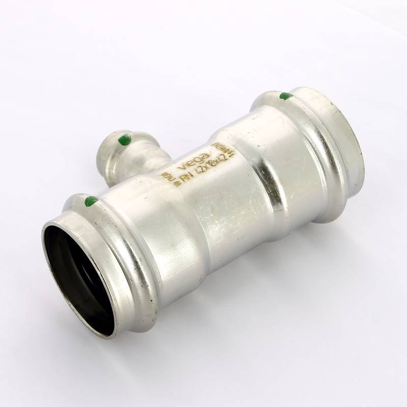 Тройник пресс Viega Sanpress Inox 42x18x42 мм нержавеющая сталь 436025