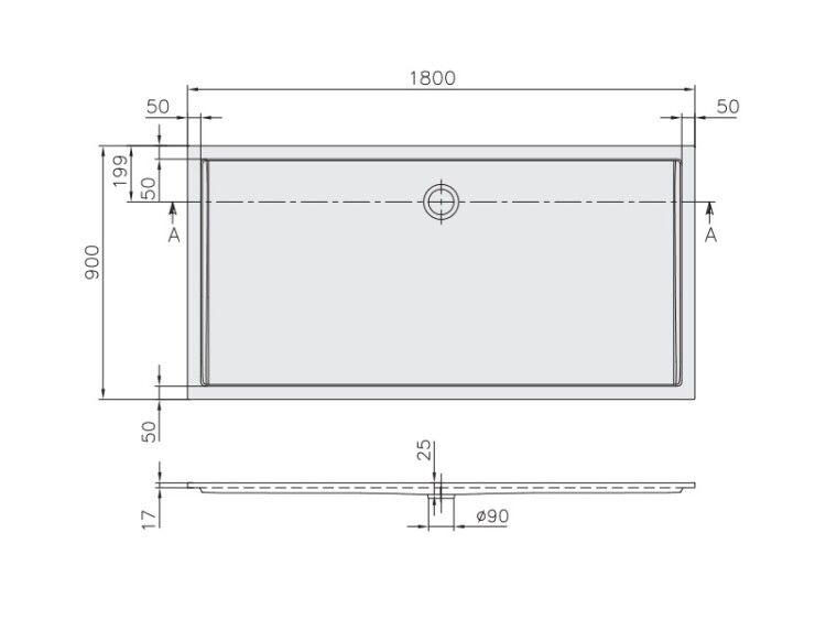Душевой поддон Villeroy & Boch Futurion Flat 1800x900 мм альпийский белый UDQ1890FFL2V01