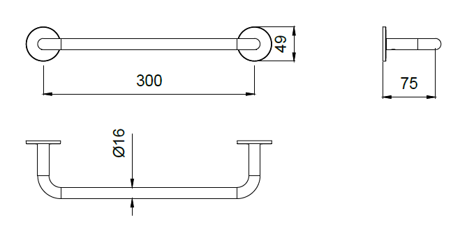 Полотенцедержатель Almar 300 мм Brushed Nickel E305004NB