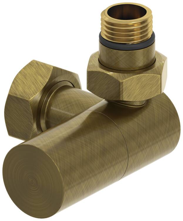 Вентиль для полотенцесушителя Сунержа 3D G 1/2 HP x G 3/4 НГ правый цилиндр бронза состаренная 0514031234