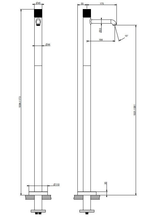 Смеситель для раковины Gessi Habito DIAMANTATO напольный Finox Brushed Nickel 70695149
