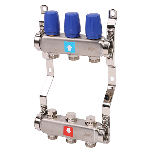 Коллекторная группа Hogert Premium 1 x 3/4 EK 3 выхода без расходомеров HOGMS40306