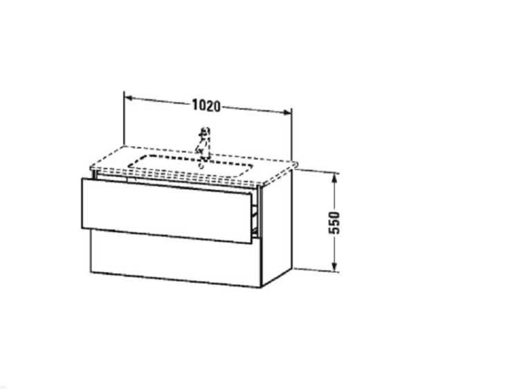 Тумба под раковину Duravit L-Cube 1020x481x550 мм подвесная орех брашированный LC624206969