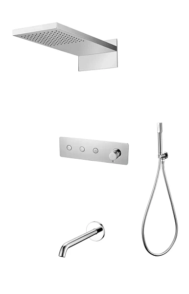 Душевая система встроенная Boheme Fusion 3-позиционная с изливом хром глянцевый 130-2-CR