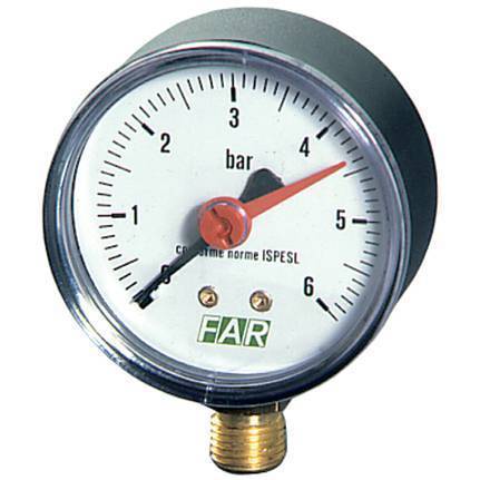 Манометр радиальный FAR 63 мм 1/4 10 бар FA 2500 R10