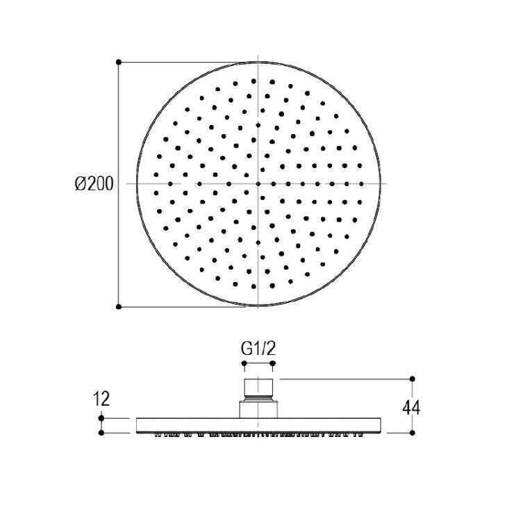 Верхний душ Ritmonio 200x200 мм хром 75A033CRL
