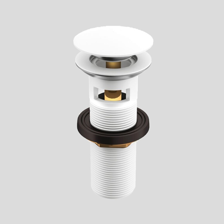 Донный клапан Jaquar для раковины с переливом 1 1/4 белый матовый 130 мм ALD-WHM-729L130