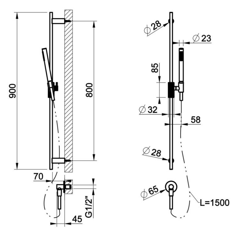 Душевой гарнитур Gessi Anello Finox Brushed Nickel 63482149.