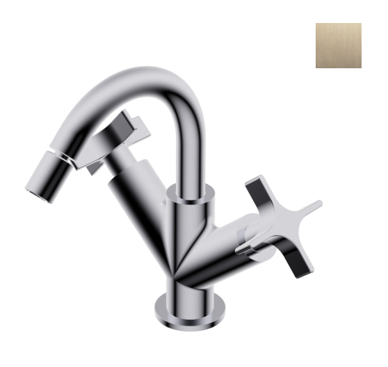 Смеситель для биде Ritmonio Diametro35 Cross Brushed Champagne PR53BB202CHX