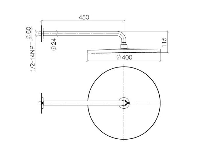 Верхний душ Dornbracht 400x400 мм настенный цвет хром 2865997000