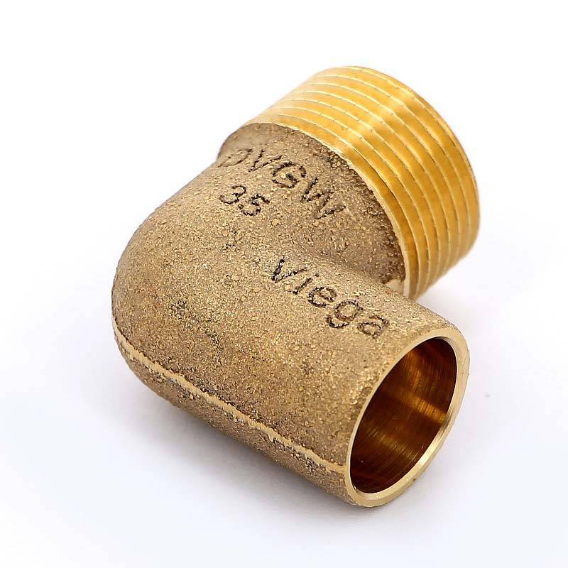 Угол 90° бронзовый Viega пайка-НР 18х3/4 133108