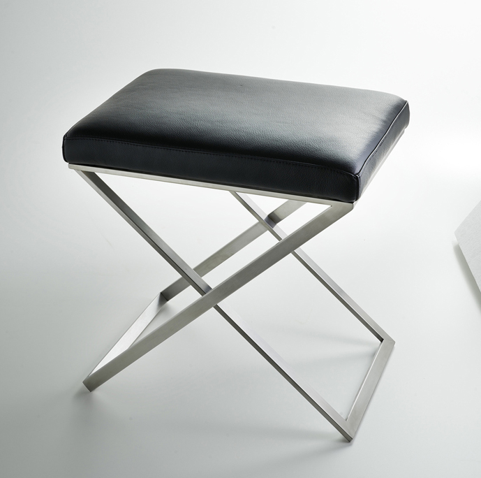 Стул 3SC Lino Lone гладкая кожа 500х360х500 мм черная кожа/никель LONENX02