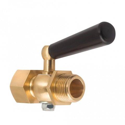 Кран для манометра Росма НВ G1/2 x M20x1.5 ручка черная 6783