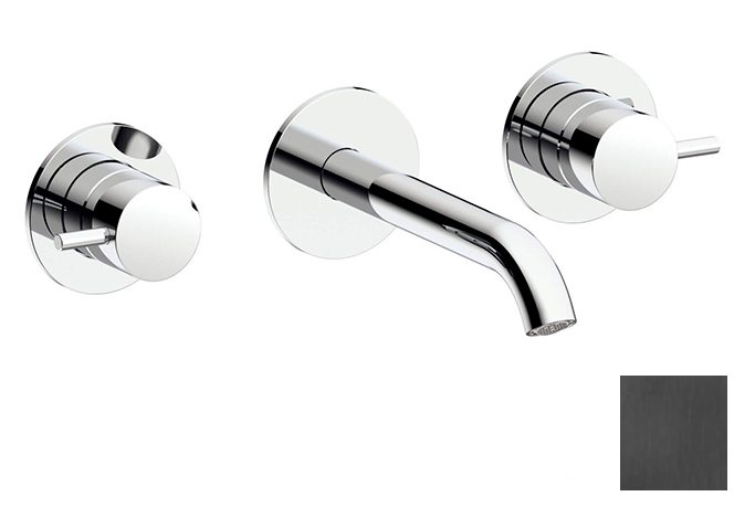 Смеситель для раковины Almar двухвентильный на 3 отверстия черный брашированный PVD E210057AB