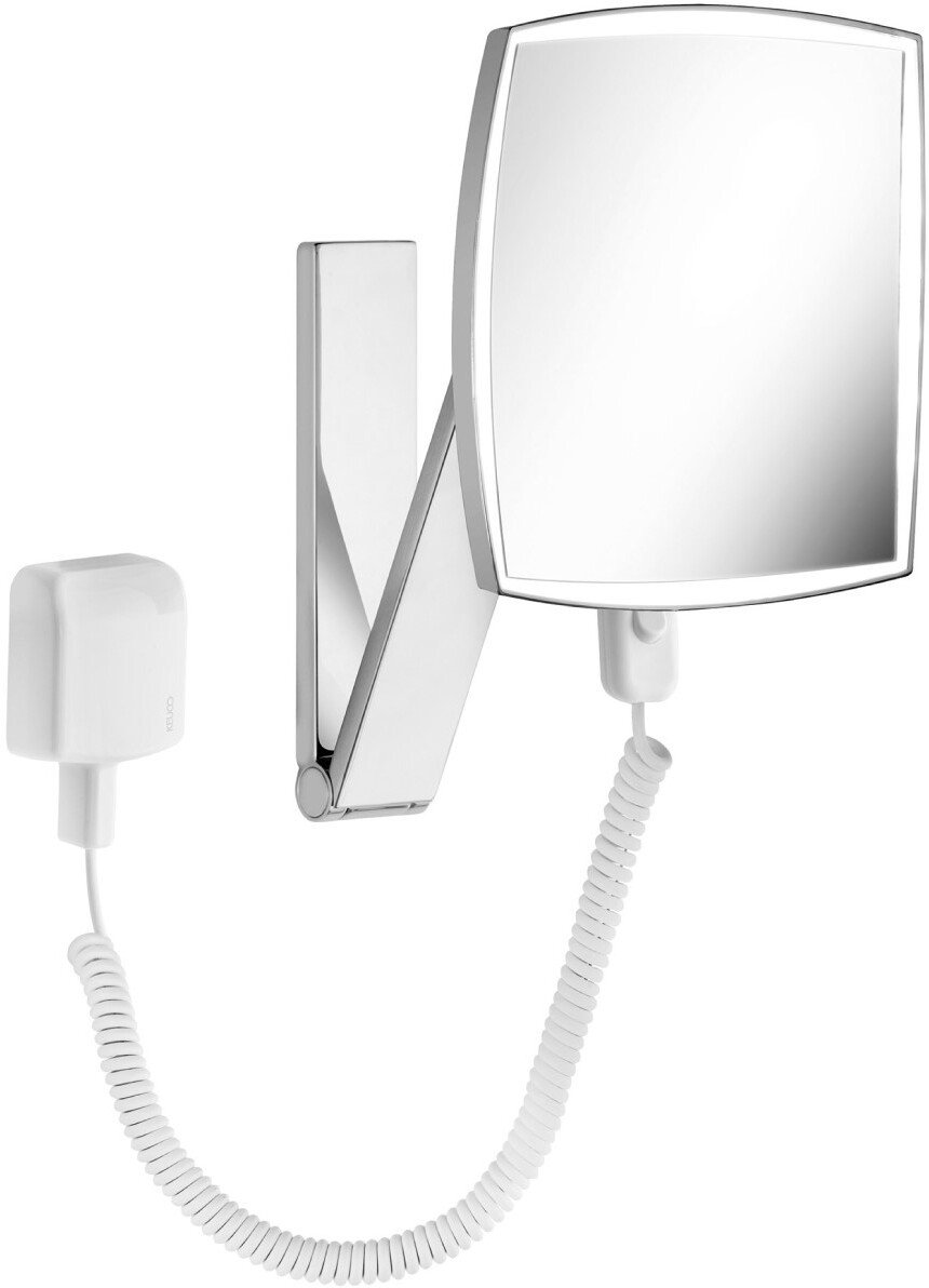 Косметическое зеркало Keuco iLook_move квадратное x5 с подсветкой и кабелем хром 17613019001