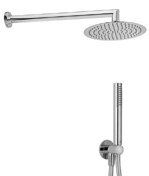 Душевой комплект Cisal Shower верхний душ 200 мм кронштейн 300 мм хром DS0K001021