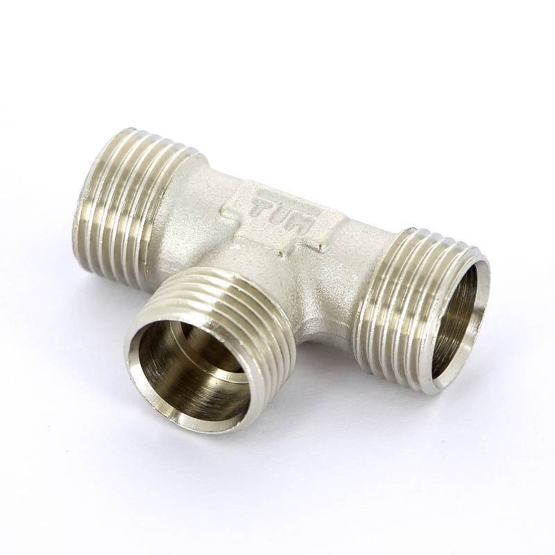 Тройник с наружной резьбой Tiemme 1/2х16х1/2 конусный никелированный 1640004