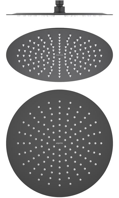 Верхний душ Aquanet AQ2075MB круглый 300х2 мм матовый черный AQ2075MB