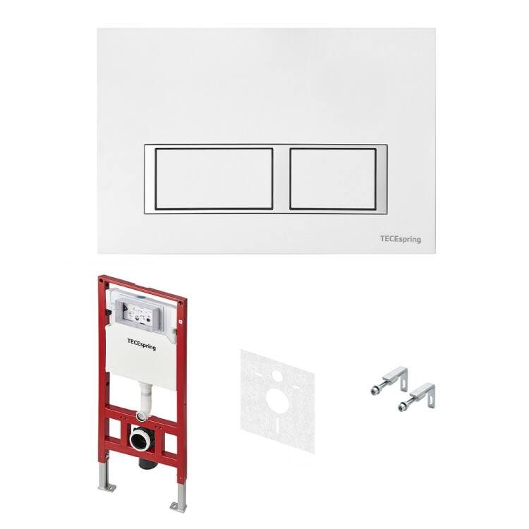 Инсталляция для унитаза TECE TeceSpring с клавишей белый глянец/хром 955203