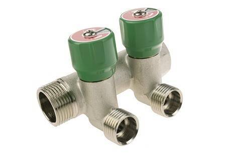 Коллектор модульный Hoger 3/4 x 1/2 HP 2 контура с вентилями латунь EMW0302