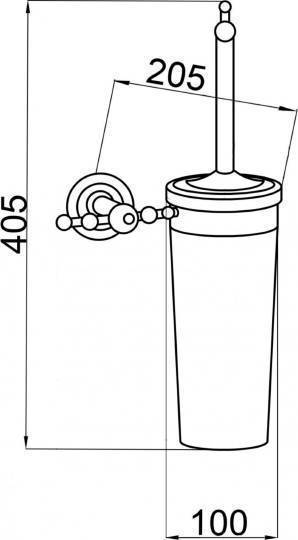 Ершик для туалета подвесной Boheme Imperiale золото 10414