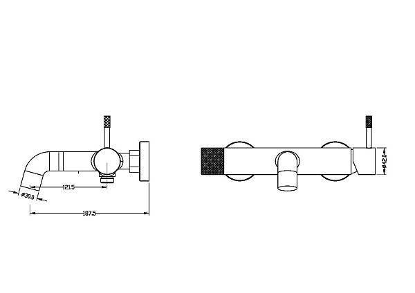Смеситель для ванны Boheme Uno настенный с душем белый матовый 463-MW