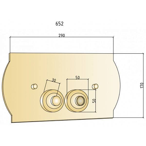 Кнопка смыва Boheme Brillante латунь 29х3.5х17 см хром 653