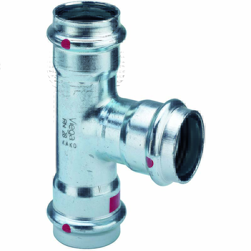 Тройник пресс Viega Prestabo оцинкованная сталь 22х18х18 мм 642648