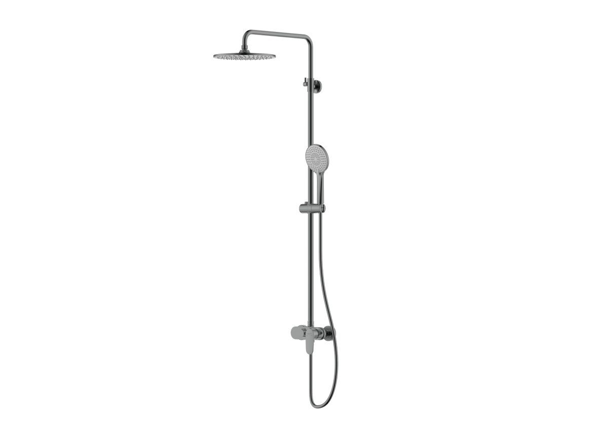 Душевая система Aquanet Nika 3 jet 250 мм оружейная сталь AQ2860BGM