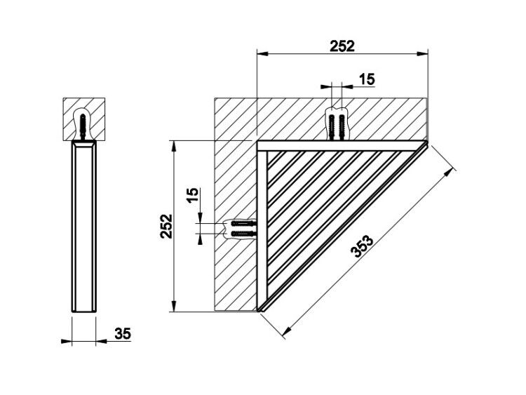 Полка-решетка угловая Gessi Eleganza 353x252x35 мм хром 46461031