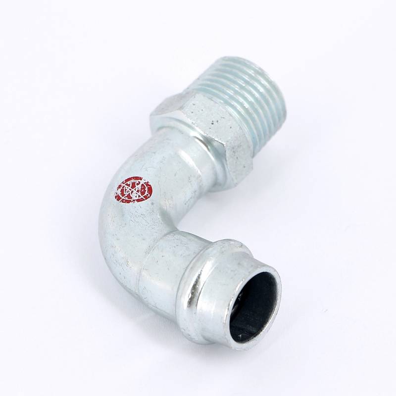 Угольник пресс с наружной резьбой IBP Bänninger B Press Carbon 15 x 1/2 оцинкованная сталь PC4001G0150400