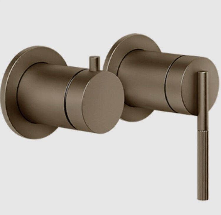 Смеситель для душа Gessi Ingranaggio на 2 потребителя встраиваемый Coffee Bronze Brushed PVD 63580#761