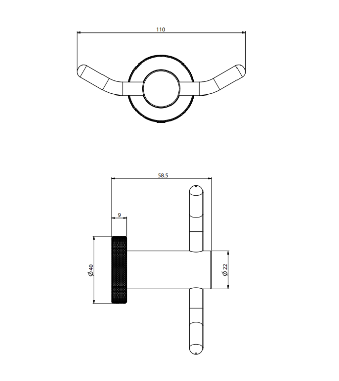 Крючок двойной Fima Carlo Frattini Accessori 110х58,5х40 мм хром черный брашированный F6004T/2XCS