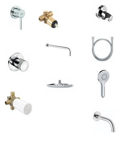 Душевой комплект Kludi Bozz 10 в 1 хром 386340576