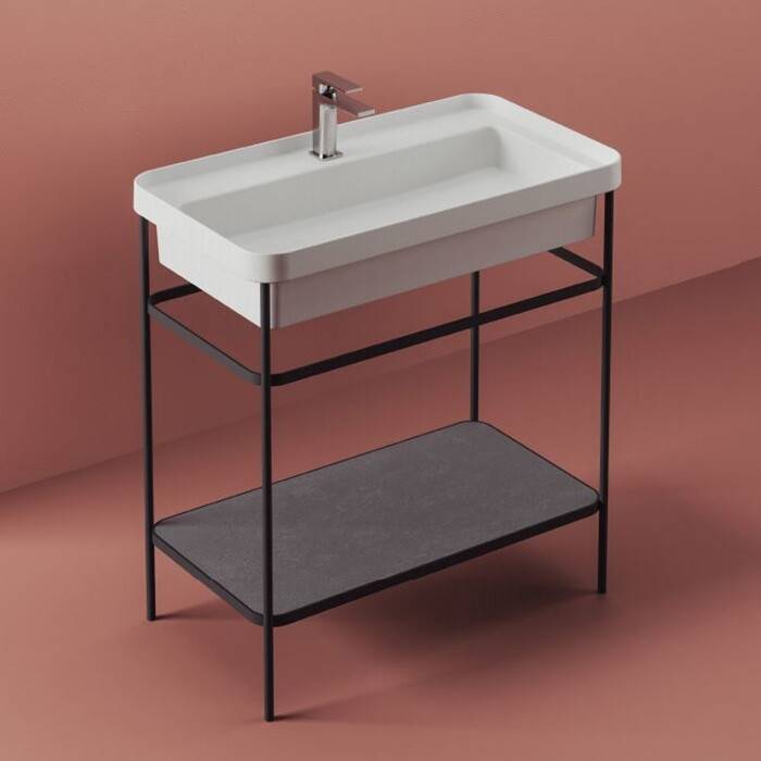 Консоль Artceram Fuori scala для прямоугольной раковины 600 мм матовый черный ACA056 17