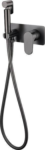 Гигиенический душ встраиваемый Boheme Spectre со смесителем оружейная сталь 457-Gm