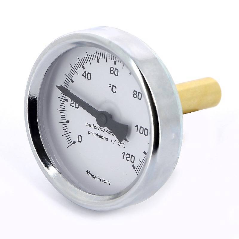 Термометр биметаллический Emmeti погружной 63 мм 0-120 °C гильза 50 мм 00610612