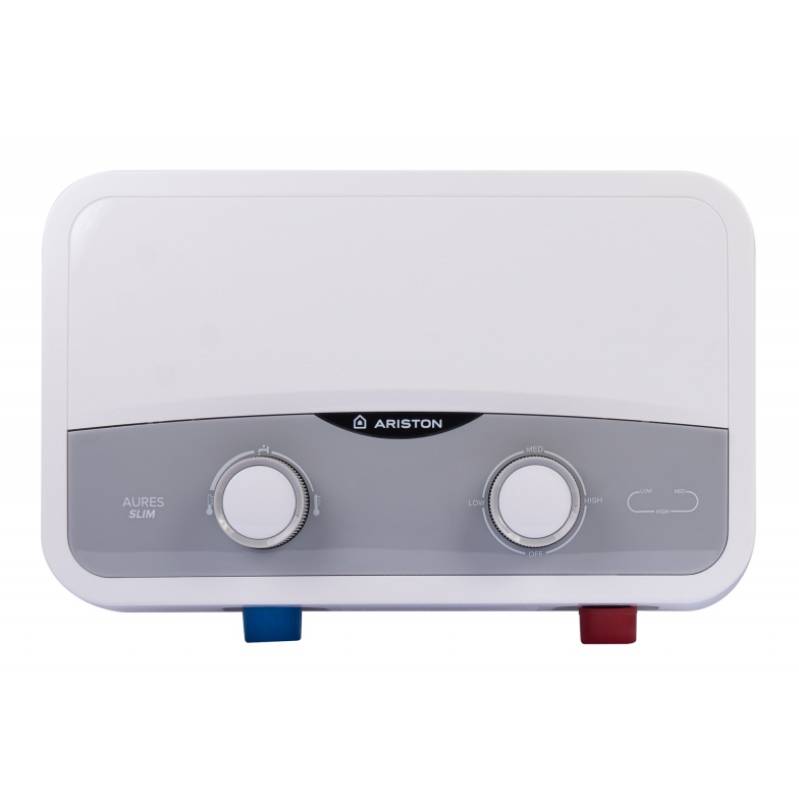 Водонагреватель электрический проточный Ariston AURES SF 5.5 COM 5.5 кВт душевая лейка и кран 3520018