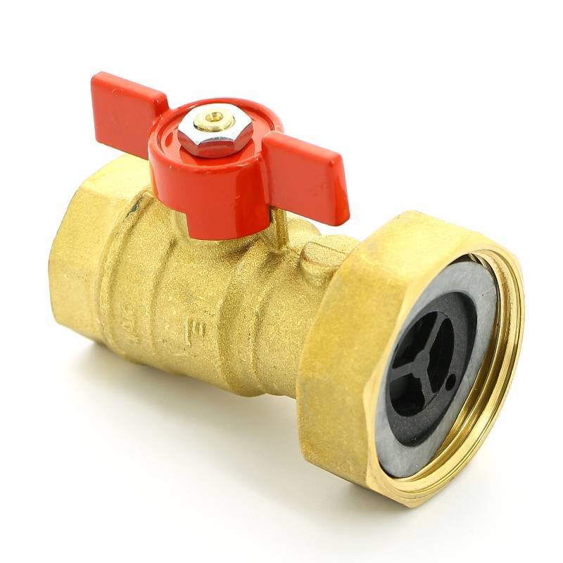 Кран шаровой Uni-Fitt 1x1 1/2 ВВ с накидной гайкой и обратным клапаном 119G4600