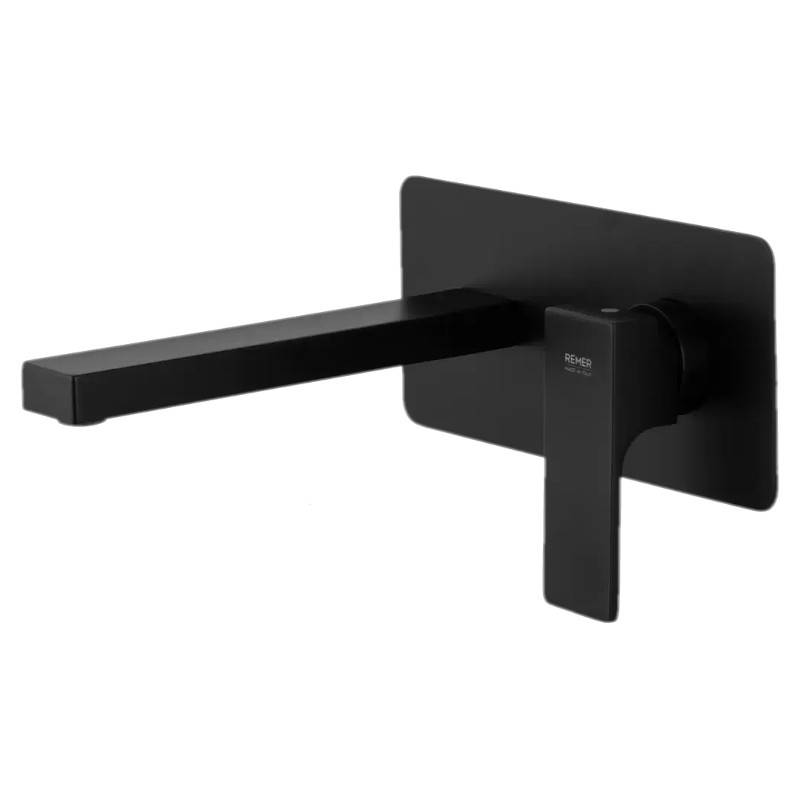 Смеситель для раковины Remer Absolute настенный скрытого монтажа матовый черный AU15NO