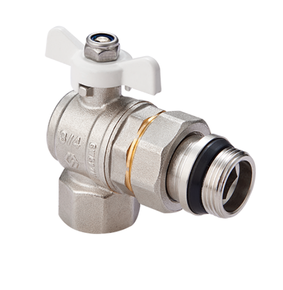 Кран шаровой угловой Hogert Technik Premium ГОСТ 1/2 НВ PN 40 бабочка с полусгоном и кольцом BV92304