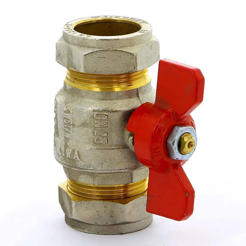 Кран шаровый обжимной Tiemme 2140 28 мм с бабочкой 2140007