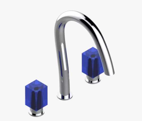 Смеситель для раковины THG Beyond Crystal Blue Crystal на 3 отверстия хром U6KA02151M