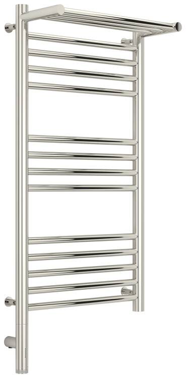 Полотенцесушитель электрический Сунержа Богема 3.0 с 1 полкой 800x400 мм МЭМ нижнее слева полированная сталь 00-5806-8040