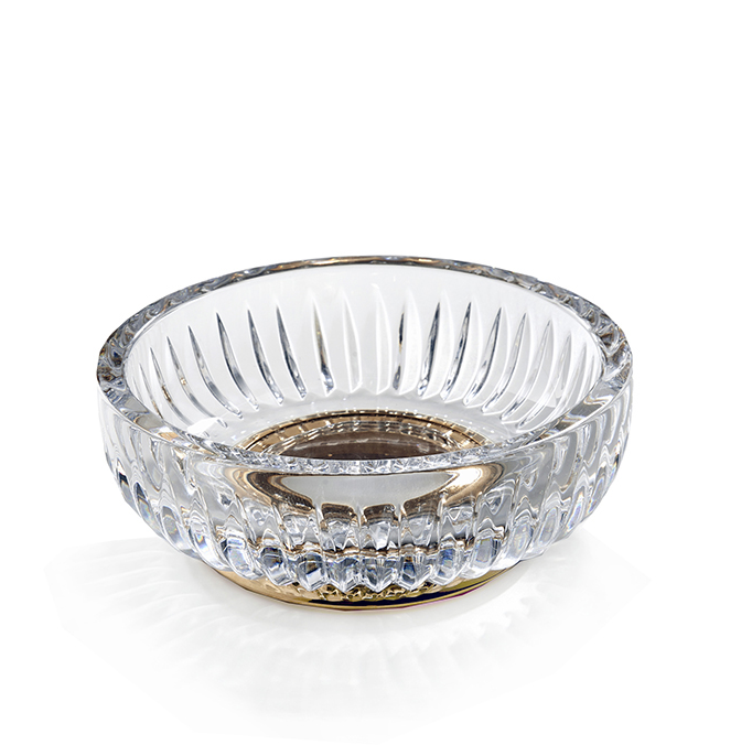 Мыльница 3SC Elegance 115x40 мм прозрачный хрусталь/золото матовое EL01ACRGO