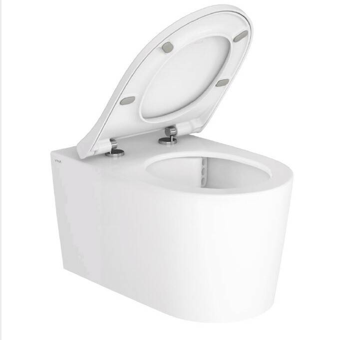 Унитаз подвесной VitrA Nest Q-Line безободковый 360х560 мм белый (уценка: царапины) 7870B4030075UCN1