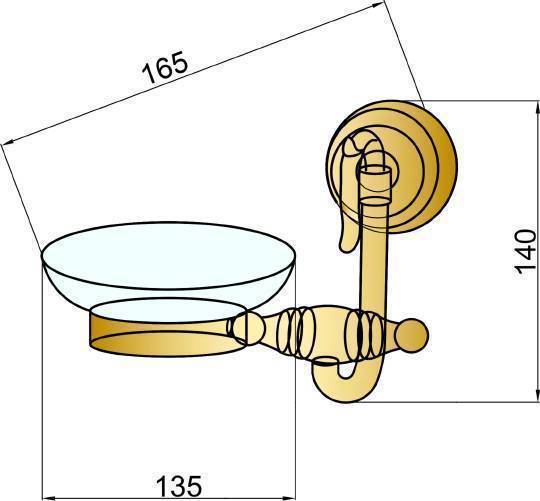 Мыльница подвесная Boheme Medici 23.5х16.5х14 см бронза 10603
