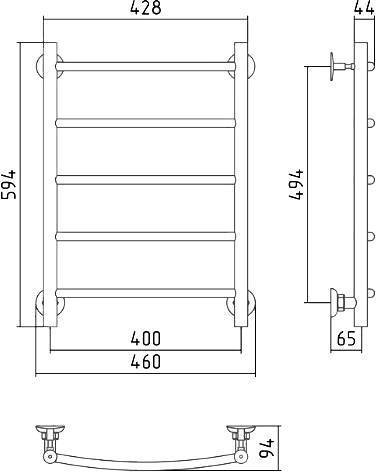 Полотенцесушитель водяной Стилье Версия-Н2 46x59.4 см без покрытия 00622-6040